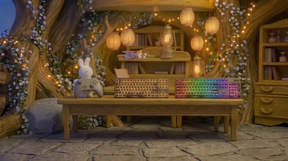 อุปกรณ์เกม: (1) จอยไร้สาย (2) คีย์บอร์ดเมคานิคอล RGB (3) คีย์บอร์ดเกมมิ่ง 87 คีย์